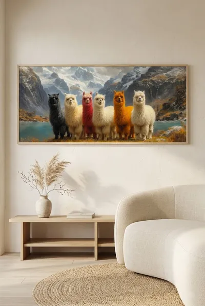 Interieurvoorbeeld: Alpaca boyband met humor