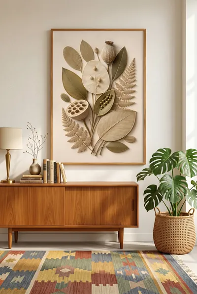 Interieurvoorbeeld: Botanisch reliëf: essentie van stilte