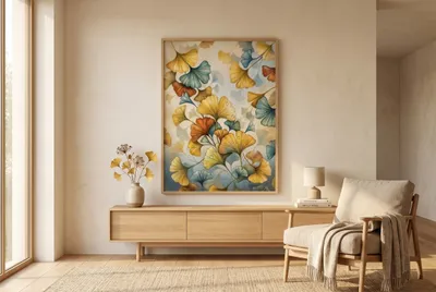 Interieurvoorbeeld: Ginkgo: botanische elegantie