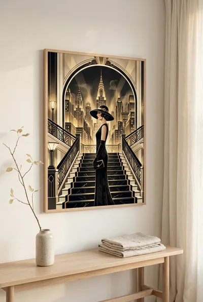 Interieurvoorbeeld: Jazz Age-elegantie voor de skyline van New York