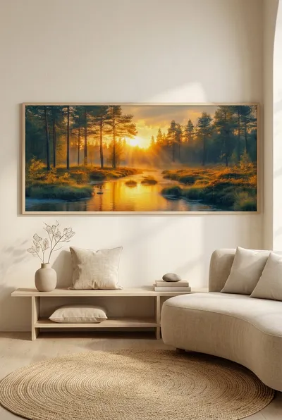 Interieurvoorbeeld: Zonsopgang: het ontwaken van de natuur