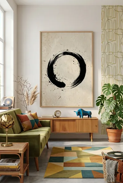 Interieurvoorbeeld: Zen ensō-cirkel