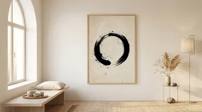 Interieurvoorbeeld: Zen ensō-cirkel